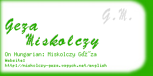 geza miskolczy business card